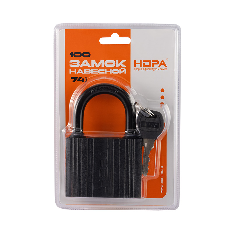 Комплектация и упаковка Замок навесной ЗН-100 цвет Черный Нора-М