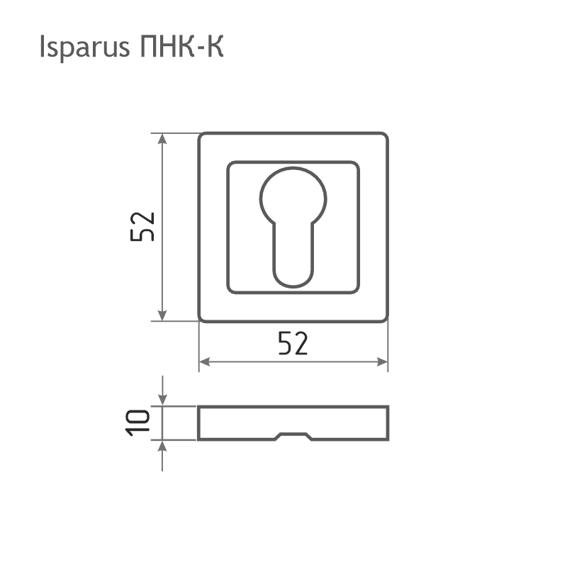 Схема Накладка дверная ISPARUS ПНК-К цвет Матовый никель Нора-М