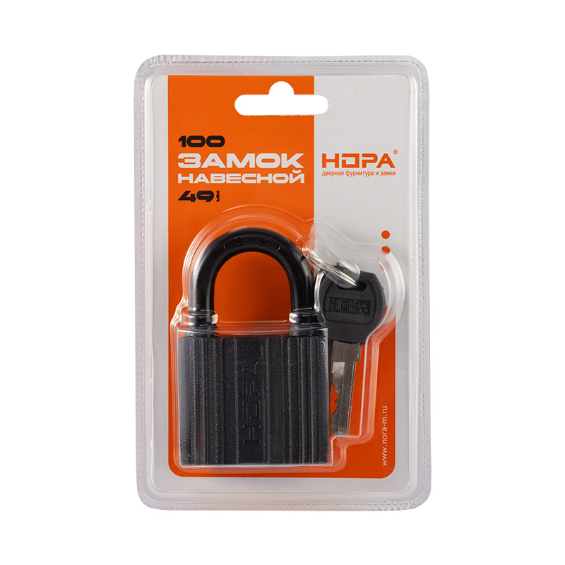 Комплектация и упаковка Замок навесной ЗН-100 цвет Черный Нора-М