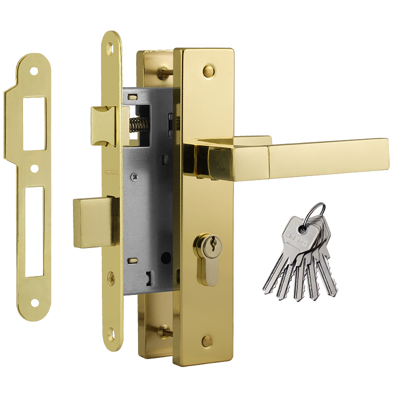 Замок врезной 109-55 цвет Золото Нора-М