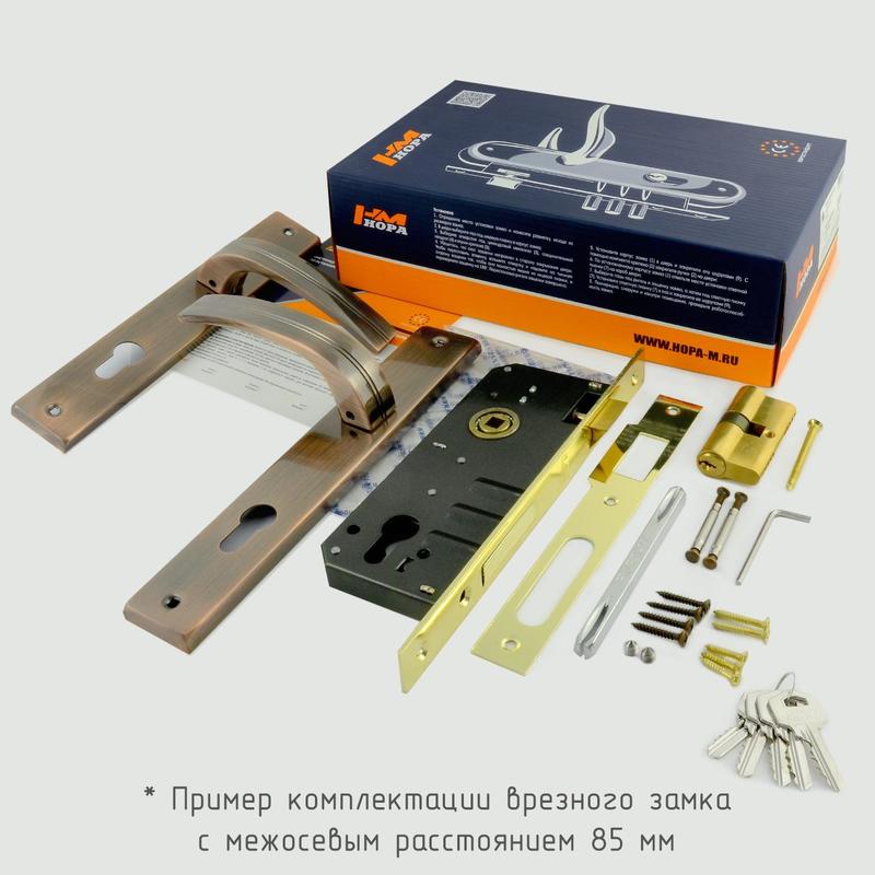 Комплектация и упаковка Замок врезной 111-85 К цвет Золото Нора-М