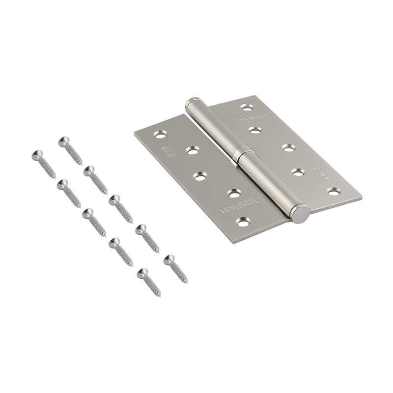 Комплектация и упаковка Петля левая/правая 750-5" STD (120*80*2,5) без колп. цвет Матовый никель Нора-М