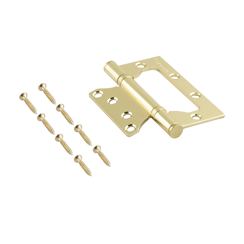 Комплектация и упаковка Петля без врезки 800-4" (100*75*2,5) без колп. цвет Золото Нора-М