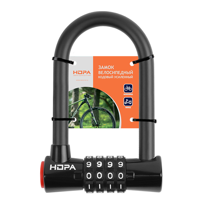 Комплектация и упаковка Замок велосипедный U-lock №51ДД цвет Черный Нора-М