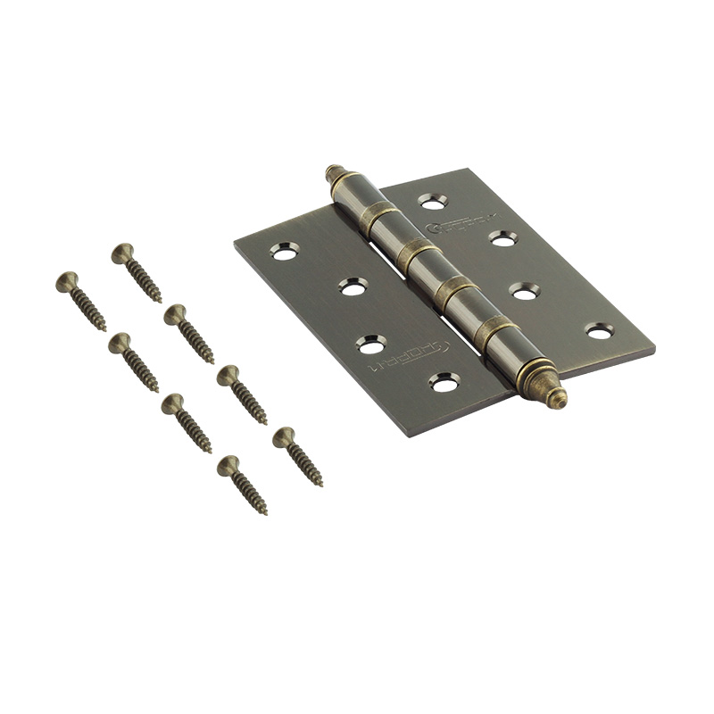 Комплектация и упаковка Петля универсальная 4"-4ВВ (100*75*2,5) с колп. цвет Старая бронза Нора-М