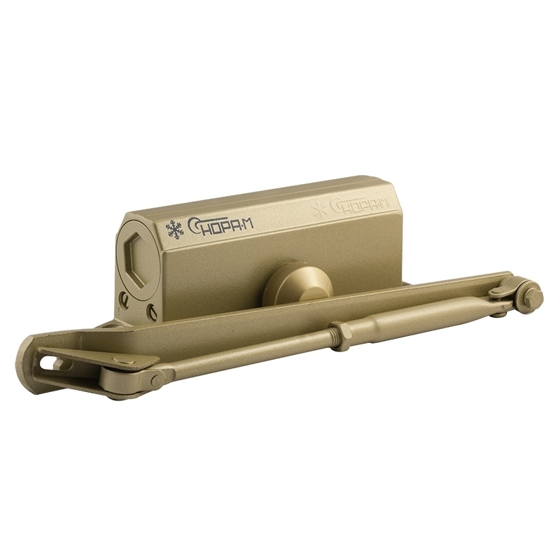 Доводчик дверной с фиксацией 3S-F бол. цвет Золото Нора-М