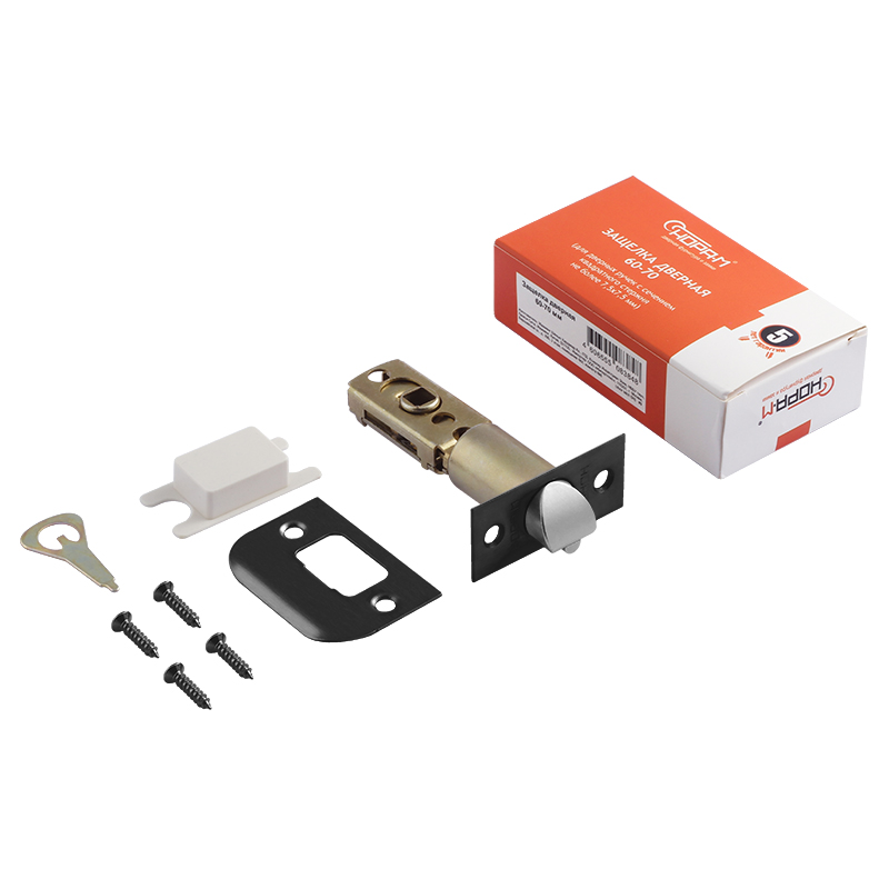 Комплектация и упаковка Внутренний механизм для всех моделей защелок Защелка дверная 60-70мм цвет Черный Нора-М