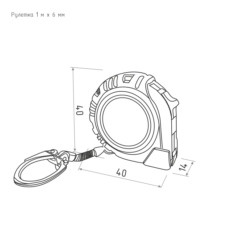 Схема Рулетка измерительная  Нора-М 1 м х 6 мм цвет Оранжевый Нора-М