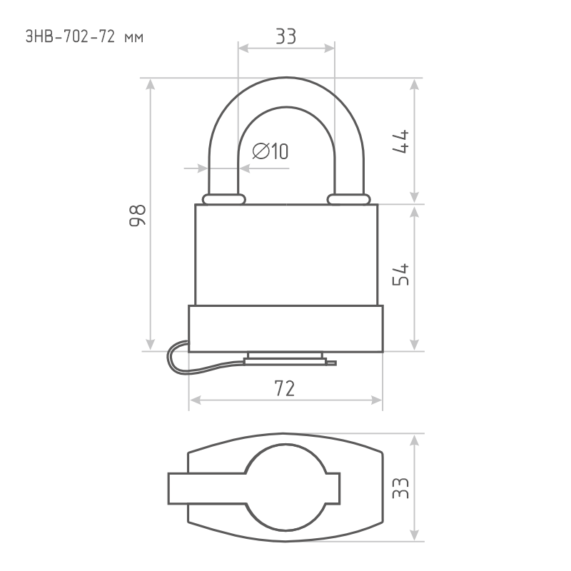 Схема Замок навесной всепогодный ЗНВ-702 цвет Оранжевый Нора-М