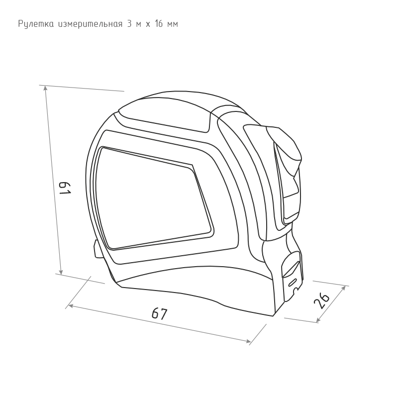 Схема Рулетка измерительная  Нора-М ударопрочная 3 м х 16 мм цвет Оранжевый Нора-М