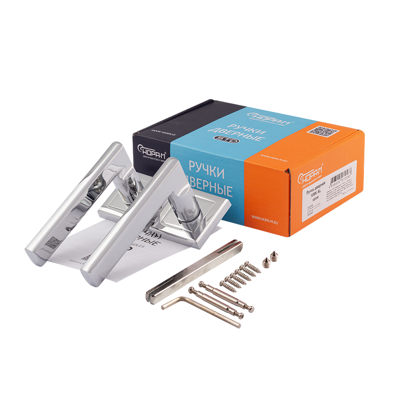 Комплектация и упаковка Ручка дверная 108K AL цвет Хром Нора-М