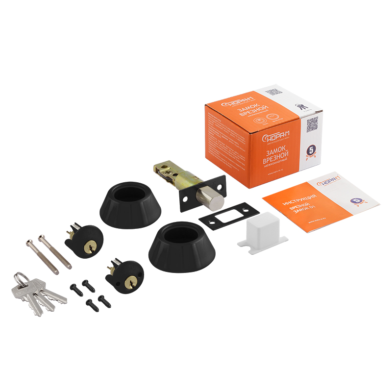 Комплектация и упаковка Замок врезной D2 цвет Черный Нора-М